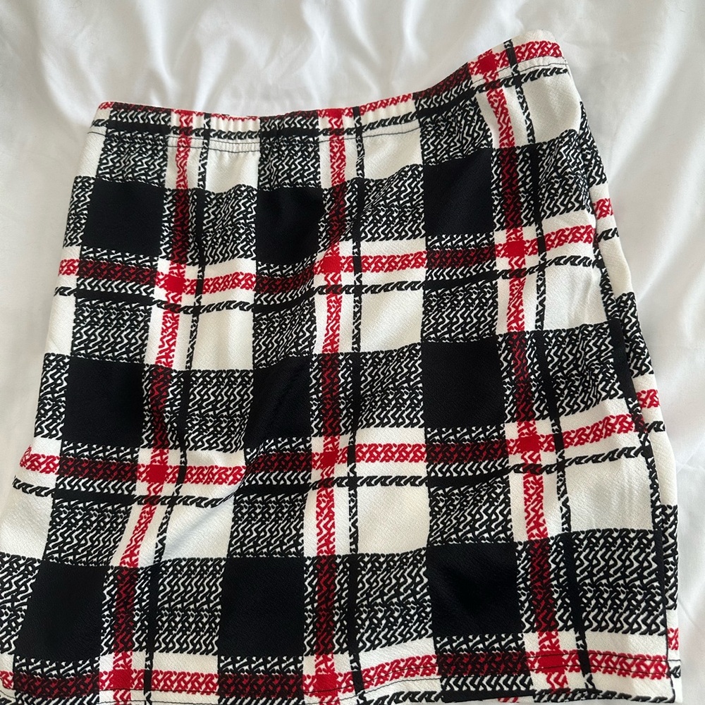 SHEIN Girls Plaid Split Hem Skirt